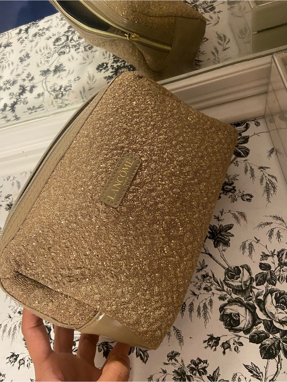 Gold Glitter Cosmetic Bag